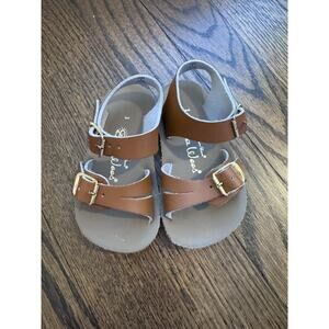 Sun-San Surfer Sandals Tan Summer Fun, Beachy Shoes Toddler Sz 3 Unisex